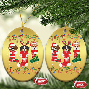 Funny Xmas Dog Owner Christmas Ornament Socks Xmas Holiday TS11 Oval Gold Print Your Wear