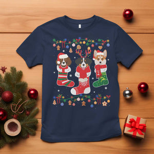 Funny Christmas Dog Owner T Shirt Socks Xmas Holiday TS11 Navy Print Your Wear