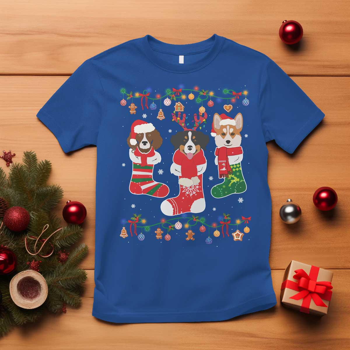 Funny Christmas Dog Owner T Shirt Socks Xmas Holiday TS11 Royal Blue Print Your Wear