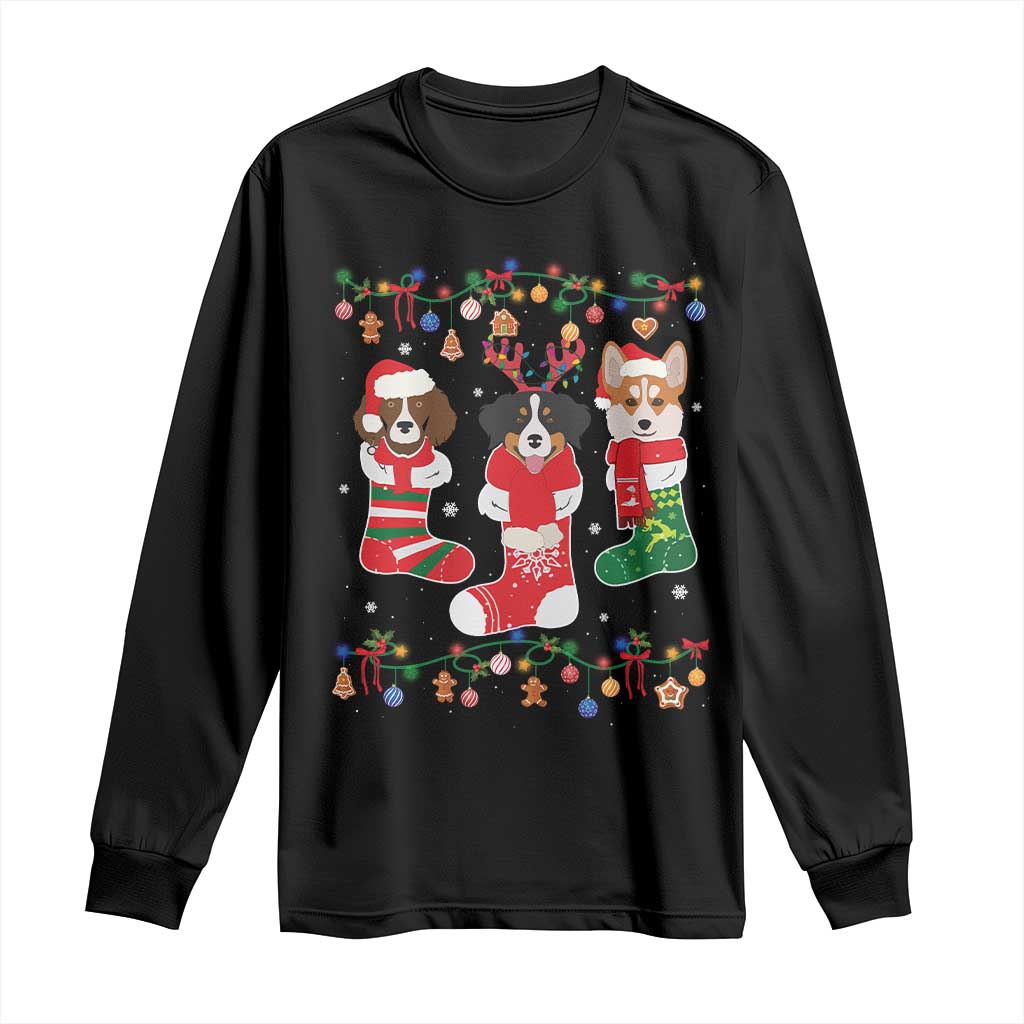 Funny Christmas Dog Owner Long Sleeve Shirt Socks Xmas Holiday TS11 Black Print Your Wear