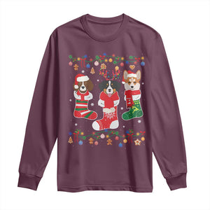 Funny Christmas Dog Owner Long Sleeve Shirt Socks Xmas Holiday TS11 Maroon Print Your Wear