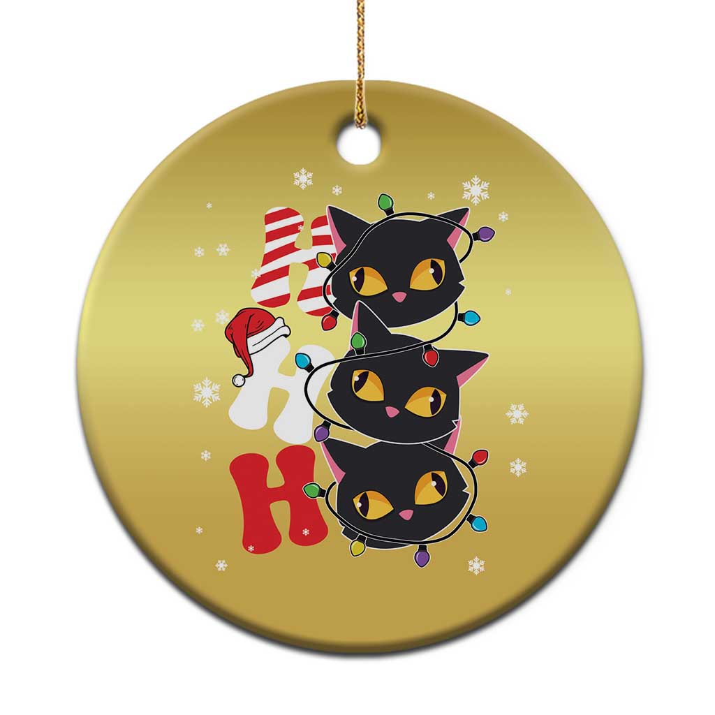 Funny Xmas Black Cat Triple Ho Christmas Ornament TS11 Print Your Wear