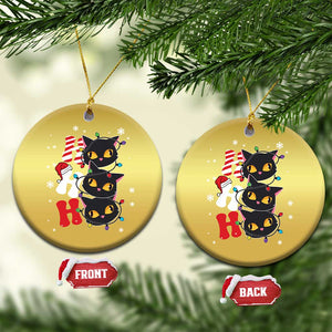 Funny Xmas Black Cat Triple Ho Christmas Ornament TS11 Circle Gold Print Your Wear