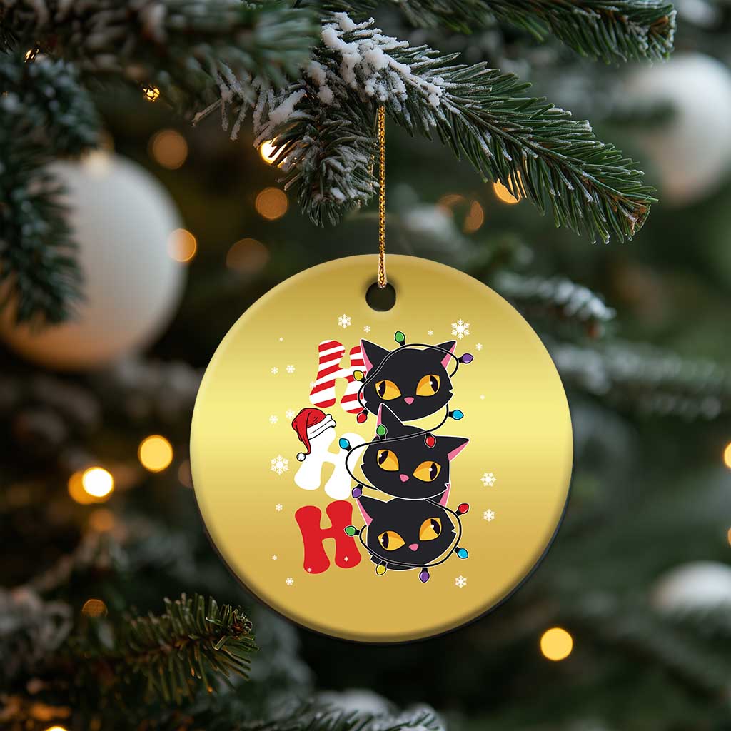 Funny Xmas Black Cat Triple Ho Christmas Ornament TS11 Print Your Wear