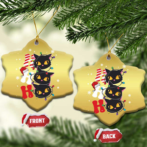 Funny Xmas Black Cat Triple Ho Christmas Ornament TS11 Snow Flake Gold Print Your Wear