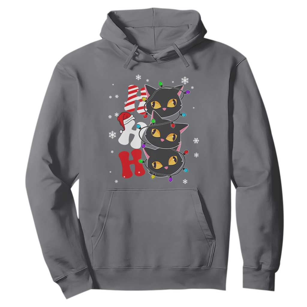 Funny Christmas Black Cat Triple Ho Hoodie TS11 Charcoal Print Your Wear