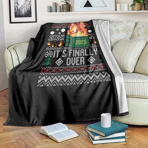 Funny Christmas Lil Dumpster Fire Throw Blanket It Is Finally Over 2025 TS11 Print Your Wear