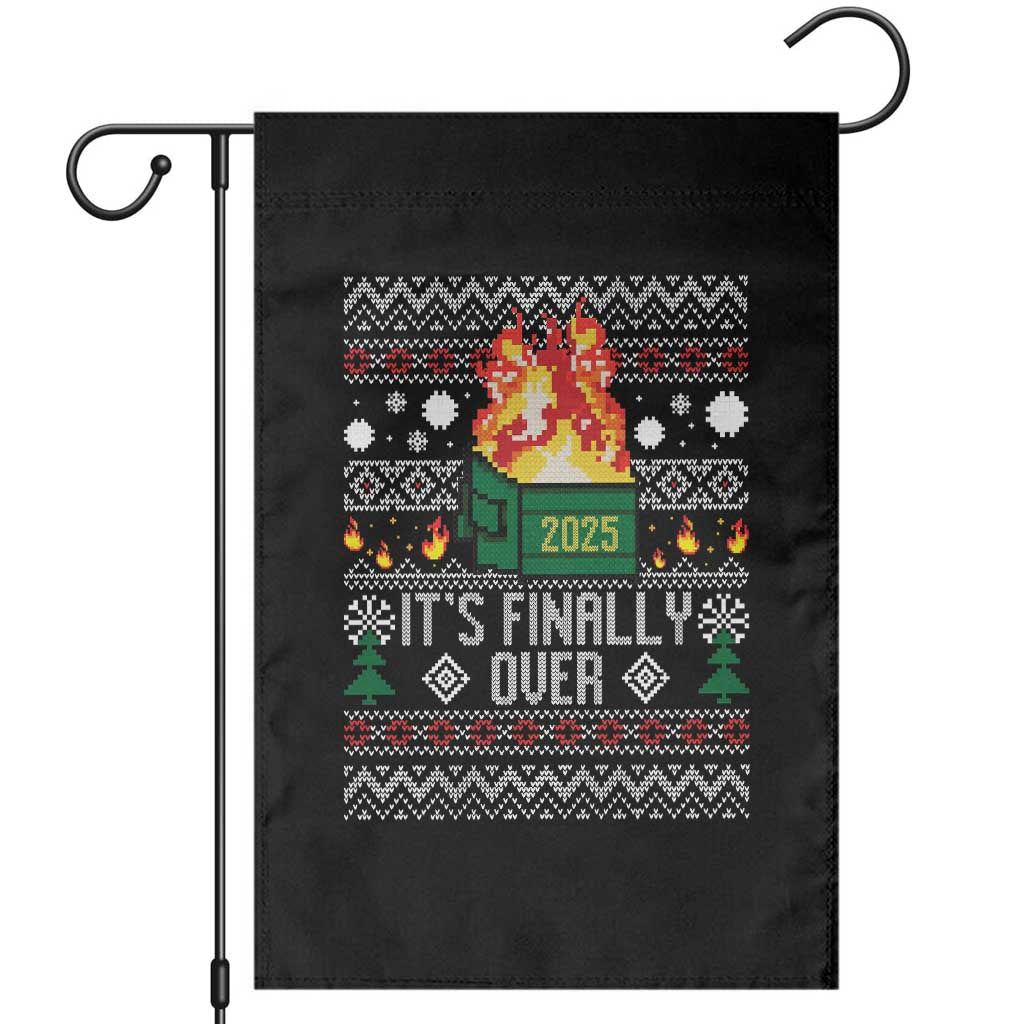 Funny Christmas Lil Dumpster Fire Garden Flag It Is Finally Over 2025 TS11 Black Print Your Wear