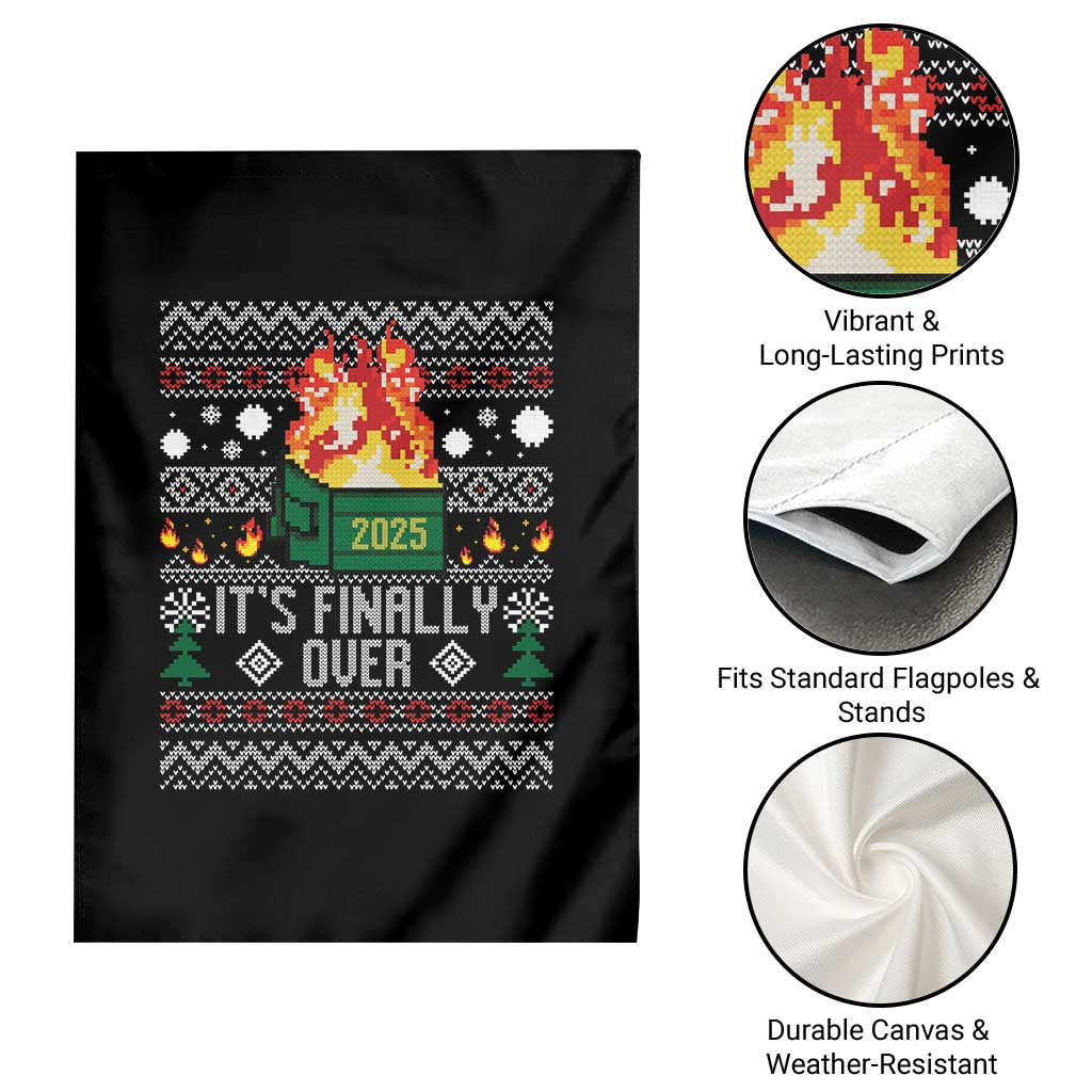Funny Christmas Lil Dumpster Fire Garden Flag It Is Finally Over 2025 TS11 Print Your Wear