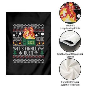 Funny Christmas Lil Dumpster Fire Garden Flag It Is Finally Over 2025 TS11 Print Your Wear