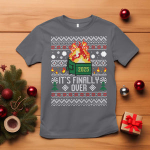 Funny Christmas Lil Dumpster Fire T Shirt It Is Finally Over 2025 TS11 Charcoal Print Your Wear