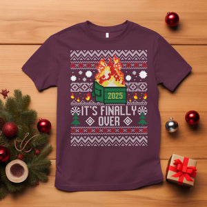 Funny Christmas Lil Dumpster Fire T Shirt It Is Finally Over 2025 TS11 Maroon Print Your Wear