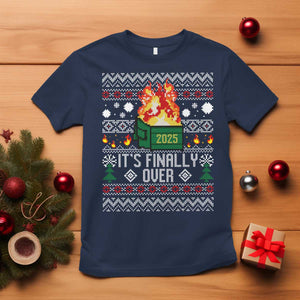Funny Christmas Lil Dumpster Fire T Shirt It Is Finally Over 2025 TS11 Navy Print Your Wear