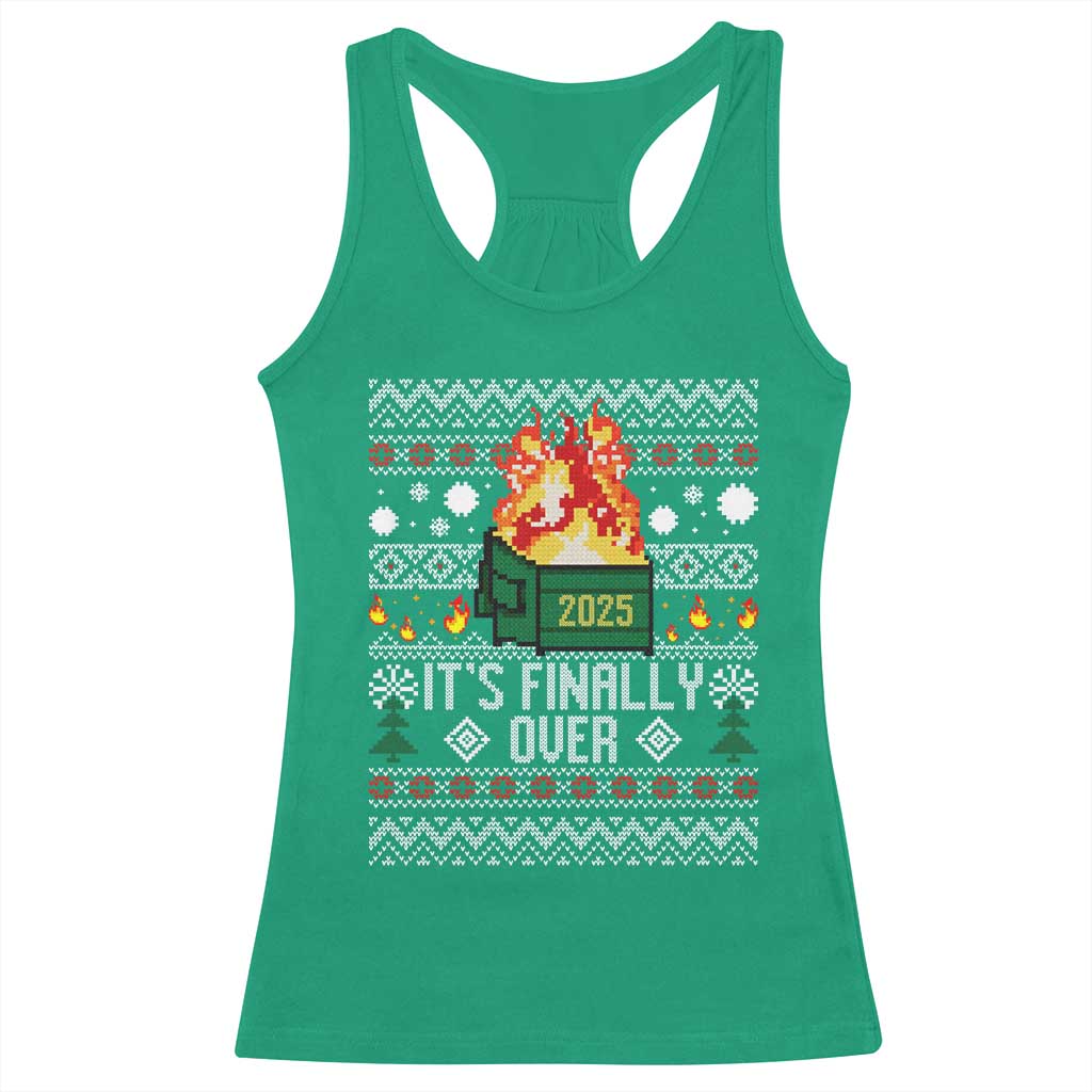 Funny Christmas Lil Dumpster Fire Racerback Tank Top It Is Finally Over 2025 TS11 Irish Green Print Your Wear