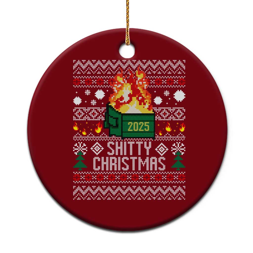 Funny Xmas Lil Dumpster Fire Ceramic Ornament Shitty Christmas Festive Holiday TS11 1pc Red Print Your Wear