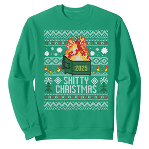 Funny Xmas Lil Dumpster Fire Sweatshirt Shitty Christmas Festive Holiday TS11 Irish Green Print Your Wear