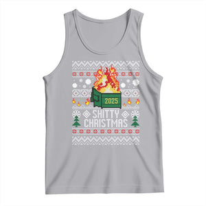 Funny Xmas Lil Dumpster Fire Tank Top Shitty Christmas Festive Holiday TS11 Athletic Heather Print Your Wear