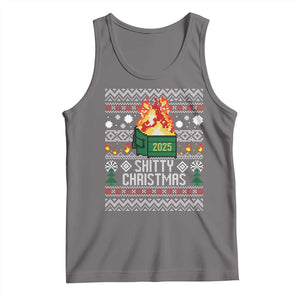 Funny Xmas Lil Dumpster Fire Tank Top Shitty Christmas Festive Holiday TS11 Deep Heather Print Your Wear