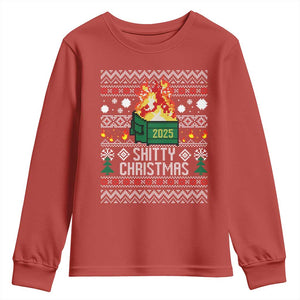 Funny Xmas Lil Dumpster Fire Youth Sweatshirt Shitty Christmas Festive Holiday TS11 Red Print Your Wear