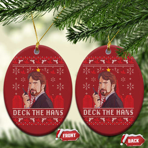 Funny Xmas Nakatomi Plaza Christmas Ornament Deck The Hans TS11 Oval Red Print Your Wear