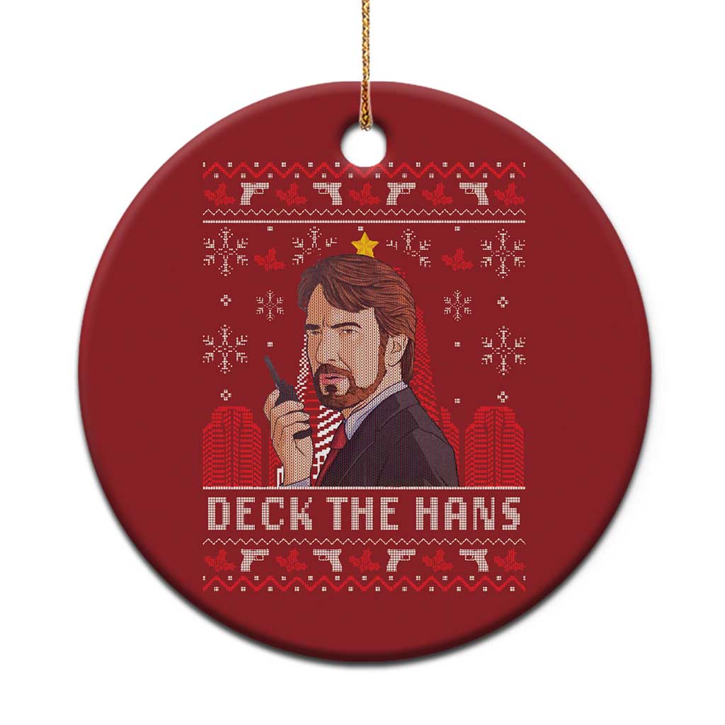 Funny Xmas Nakatomi Plaza Christmas Ornament Deck The Hans TS11 Print Your Wear