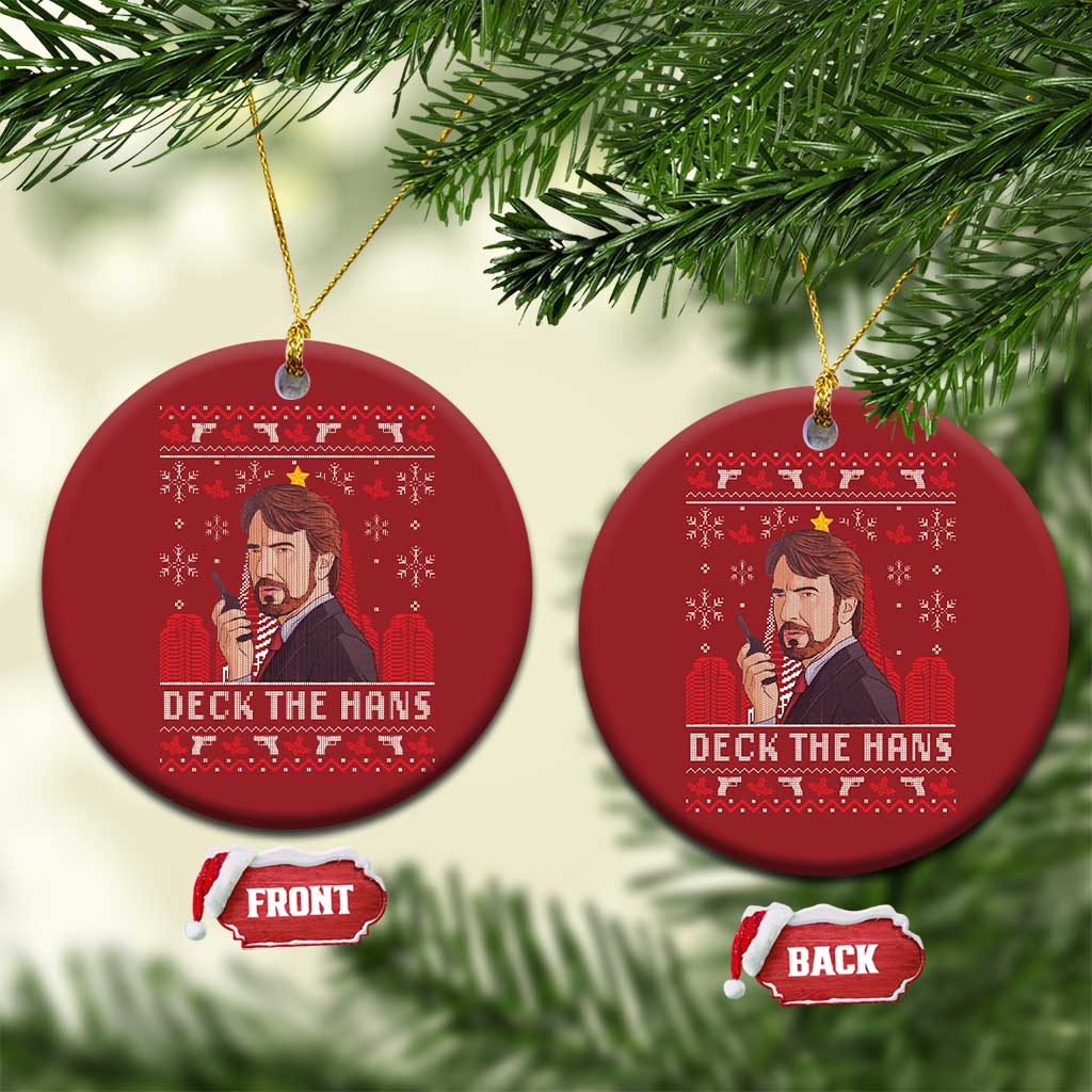 Funny Xmas Nakatomi Plaza Christmas Ornament Deck The Hans TS11 Circle Red Print Your Wear