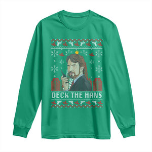 Funny Christmas Nakatomi Plaza Long Sleeve Shirt Deck The Hans TS11 Irish Green Print Your Wear