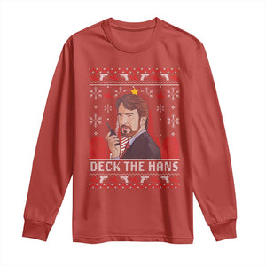 Funny Christmas Nakatomi Plaza Long Sleeve Shirt Deck The Hans TS11 Red Print Your Wear