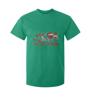 Funny Christmas Ice Hockey T Shirt For Kid Tis The Season Santa Elf Hat Hockey Equipment TS11 Irish Green Print Your Wear