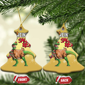 Funny Xmas Rex Dinosaur Christmas Ornament Reindeer Saurus Rex Xmas Dinosaur TS11 Christmas Tree Gold Print Your Wear