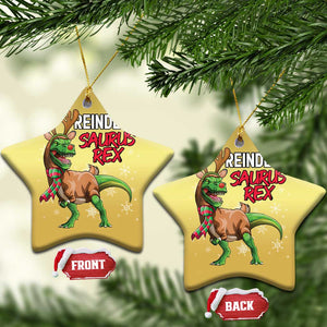 Funny Xmas Rex Dinosaur Christmas Ornament Reindeer Saurus Rex Xmas Dinosaur TS11 Star Gold Print Your Wear