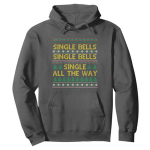 Funny Christmas Anti Couple Hoodie Single Bells Single All The Way TS11 Dark Heather Print Your Wear