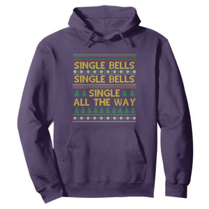 Funny Christmas Anti Couple Hoodie Single Bells Single All The Way TS11 Purple Print Your Wear