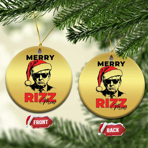 Funny Merry Rizzmas Trump Christmas Ornament Xmas Santa Trump 2024 TS11 Circle Gold Print Your Wear