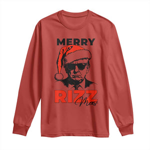 Funny Merry Rizzmas Trump Long Sleeve Shirt Christmas Santa Trump 2024 TS11 Red Print Your Wear