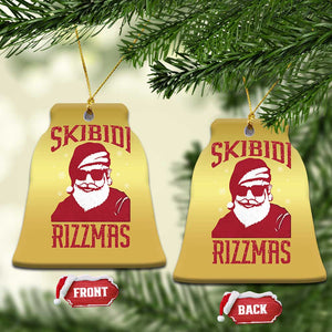 Funny Xmas Santa Christmas Ornament Skibidi Rizzmas Vintage Charisma Rizz Santa Claus TS11 Bell Flake Gold Print Your Wear