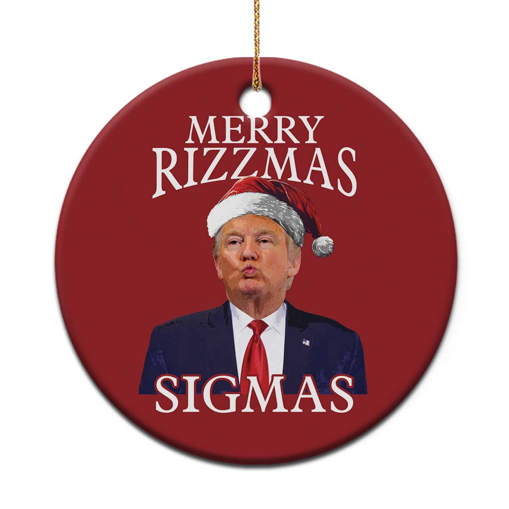 Funny Trump Xmas Christmas Ornament Merry Rizzmas Sigmas Charisma Rizz Santa Trump TS11 Print Your Wear