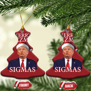 Funny Trump Xmas Christmas Ornament Merry Rizzmas Sigmas Charisma Rizz Santa Trump TS11 Christmas Tree Red Print Your Wear