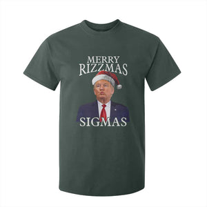 Funny Trump Christmas T Shirt For Kid Merry Rizzmas Sigmas Charisma Rizz Santa Trump TS11 Dark Forest Green Print Your Wear