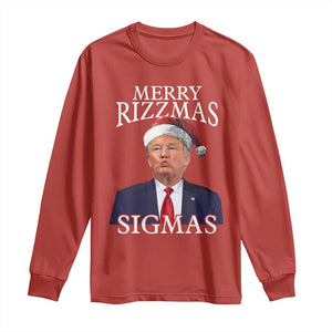 Funny Trump Christmas Long Sleeve Shirt Merry Rizzmas Sigmas Charisma Rizz Santa Trump TS11 Red Print Your Wear