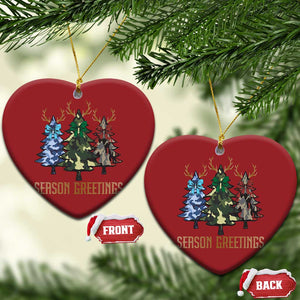 Funny Xmas Hunting Christmas Ornament Season Greetings Camouflage Xmas Tree Reindeers TS11 Heart Red Print Your Wear