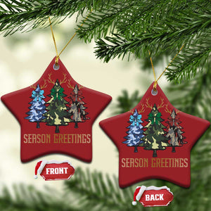 Funny Xmas Hunting Christmas Ornament Season Greetings Camouflage Xmas Tree Reindeers TS11 Star Red Print Your Wear