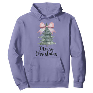 Funny Coquette Merry Christmas Hoodie Pink Bow Xmas Tree TS11 Violet Print Your Wear