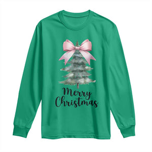 Funny Coquette Merry Christmas Long Sleeve Shirt Pink Bow Xmas Tree TS11 Irish Green Print Your Wear