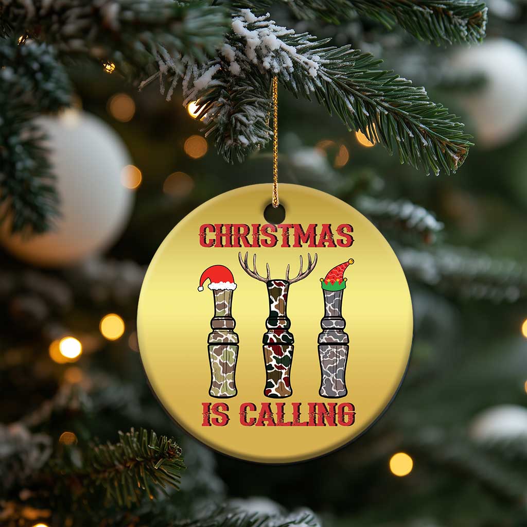Funny Xmas Hunting Christmas Ornament Xmas Is Calling Camouflage Hunting Whistle TS11 Print Your Wear