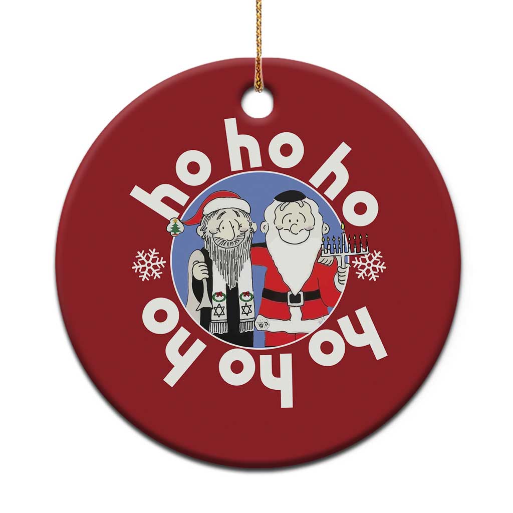 Funny Xmas Hanukkah Christmas Ornament Triple Ho Yo Santa Hebrew Snowflake Menorah TS11 Print Your Wear