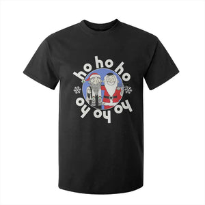 Funny Christmas Hanukkah T Shirt For Kid Triple Ho Yo Santa Hebrew Snowflake Menorah TS11 Black Print Your Wear