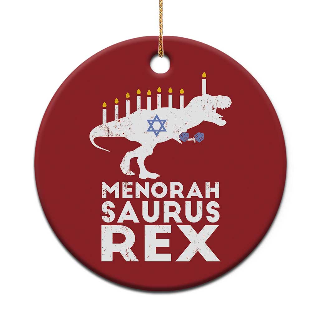 Funny Hanukkah Christmas Ornament Menorah Saurus Rex Dinosaur David Star TS11 Print Your Wear