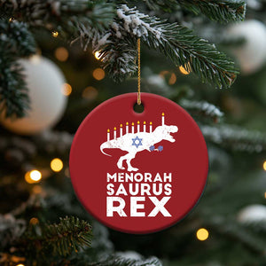 Funny Hanukkah Christmas Ornament Menorah Saurus Rex Dinosaur David Star TS11 Print Your Wear