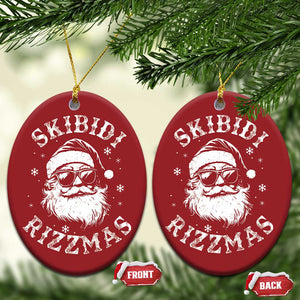 Funny Skibidi Rizzmas Xmas Christmas Ornament Vintage Sigmas Charisma Rizz Cool Santa TS11 Oval Red Print Your Wear